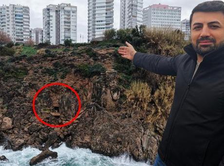 Antalya'da falezlerde gizli yaşam! Denizden çıktı, gördüklerine inanamadı: Bayağı bir yerleşke