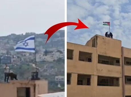 İsrailliler Batı Şeria'da okul basıp bayrak çekti! Filistinlilerin cevabı gecikmedi!