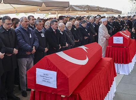 Katar'da şehit olan ASELSAN teknisyenleri Ankara'da son yolculuğuna uğurlandı