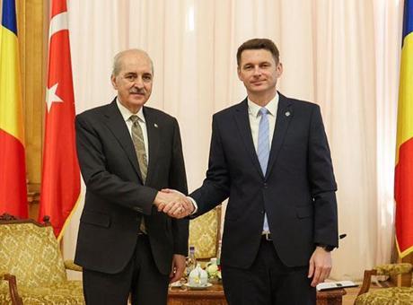 TBMM Başkanı Numan Kurtulmuş, Romanya Senato Başkanı Abrudean ile bir araya geldi