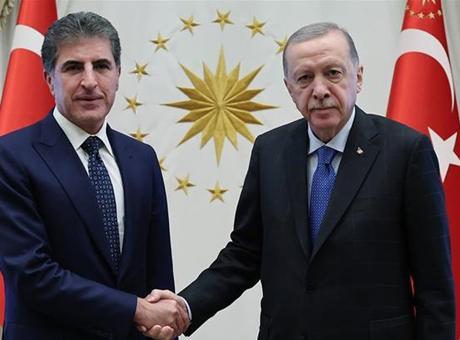 Cumhurbaşkanı Erdoğan, Irak Kürt Bölgesel Yönetimi Başkanı Neçirvan Barzani ile görüştü