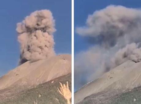 Asya'da korkutan yanardağ patlaması! İşte o anlar