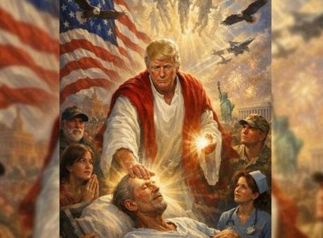 Trump kendisinin Hazreti İsa gibi tasvir edildiği görüntüyü sildi