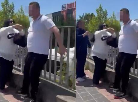 Sokak ortasındaki kadına şiddete kadın müdahalesi anbean kamerada!