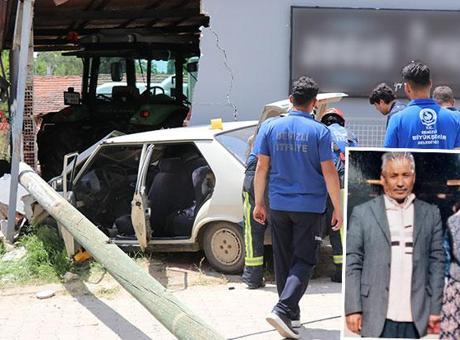 Kontrolden çıkan otomobil depo duvarına çarptı! Yaşlı çift olay yerinde can verdi