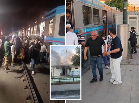 İstanbul'da tramvay hattında korkutan trafo yangın