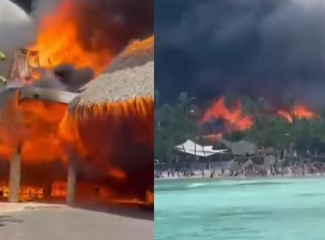 Dominik'te korkutan yangın! Oteli alevler sardı: 1700 turist tahliye ediliyor