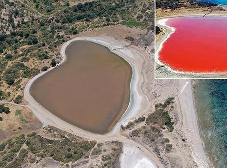 Çanakkale'nin ünlü pembe gölü rengini kaybetti! Nedeni belli oldu