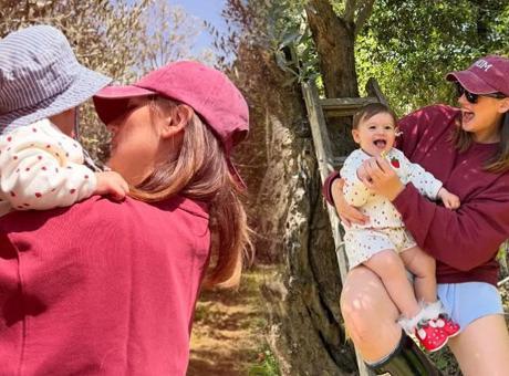 Gizem Karaca, kızı Yaz'ın köpekle yiyecek paylaşma anlarını paylaştı