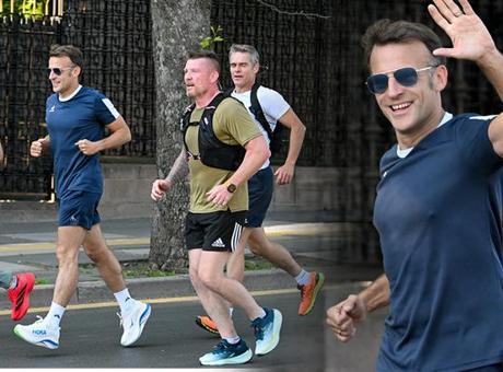 Fransa Cumhurbaşkanı Macron, Seğmenler Parkı'nda sabah koşusunu yaptı