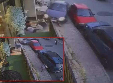 Fren yerine gaza bastı, olanlar oldu! Kaldırımdaki yayaya böyle çarptı