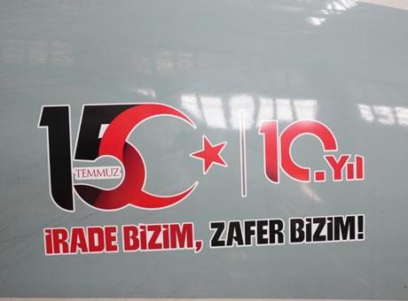 15 Temmuz Demokrasi ve Millî Birlik Günü'nün 10. yıl logosu 10 YHT setinde yolcularla buluşacak