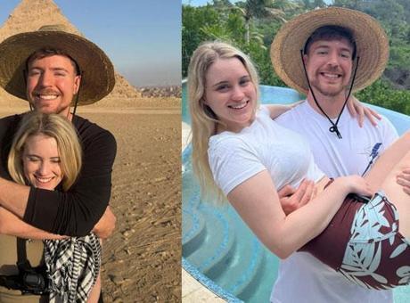Milyarder fenomen MrBeast evlendi! Thea Booysen transparan gelinliğiyle göz kamaştırdı