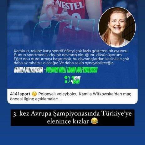 Ebrar Karakurttan Polonya maçı sonrası Kamila Witkowskaya olay gönderme