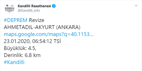 Son dakika Ankarada peş peşe depremler Depremlerin büyüklüğü...
