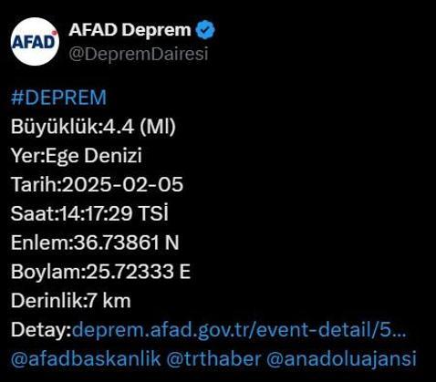 Son dakika... 2 dakika arayla 4.7 ve 4.8lik deprem