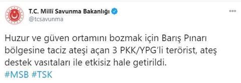 Son dakika... Taciz ateşi açan teröristler etkisiz hale getirildi