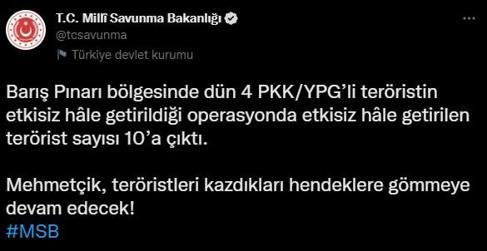 Mehmetçikten Zapta ve Barış Pınarı bölgesinde operasyon