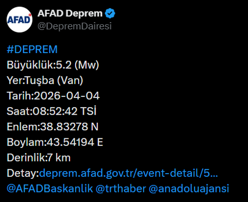 Son dakika... Vanda 5.2 büyüklüğünde deprem Prof. Dr. Naci Görürden açıklama