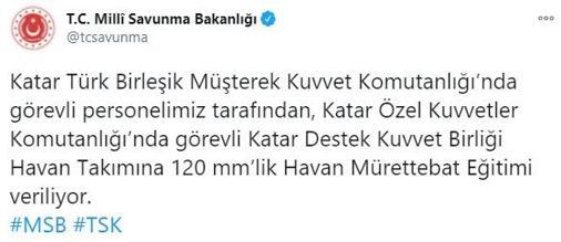TSKdan Katar Destek Kuvvet Birliğine havan eğitimi