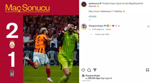 Dünyaca ünlü yıldızdan Galatasarayın maç sonu paylaşımına yorum