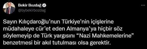 Bakan Bozdağdan Kılıçdaroğlunun Nazi Mahkemesi benzetmesine tepki