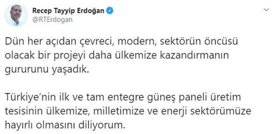 Cumhurbaşkanı Erdoğan: Sektörün öncüsü olacak bir projeyi daha ülkemize kazandırdık