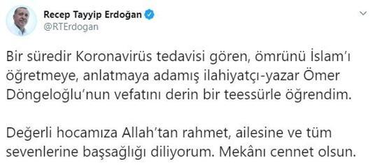 Son dakika Ömer Döngeloğlu hayatını kaybetti Cumhurbaşkanı Erdoğandan taziye telefonu