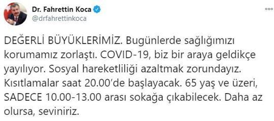 Son dakika... Yasaklara saatler kala Bakan Koca uyardı