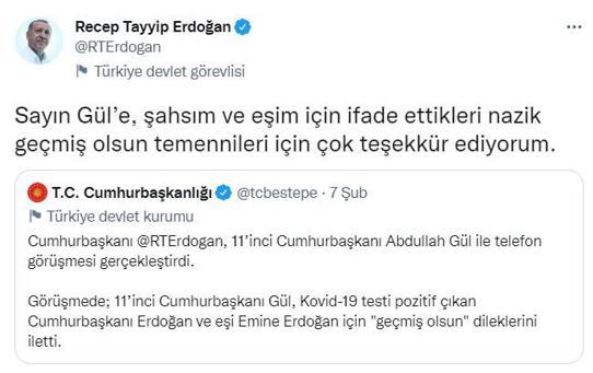Abdullah Gül’den Cumhurbaşkanı Erdoğan’a geçmiş olsun telefonu
