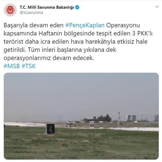 Son dakika... MSB duyurdu 3 PKKlı terörist etkisiz hale getirildi