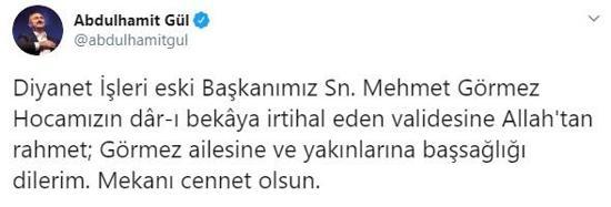 Eski Diyanet İşleri Başkanı Mehmet Görmez’in annesi corona virüsten hayatını kaybetti