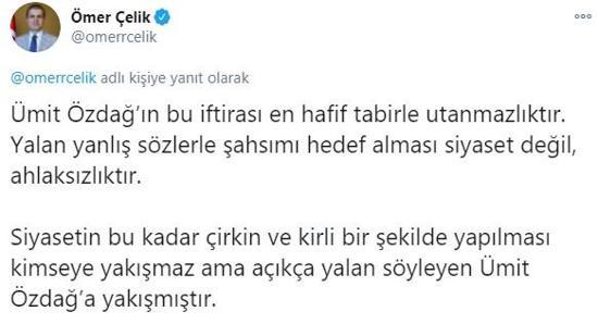 Son dakika... AK Partili Ömer Çelikten Ümit Özdağa tepki