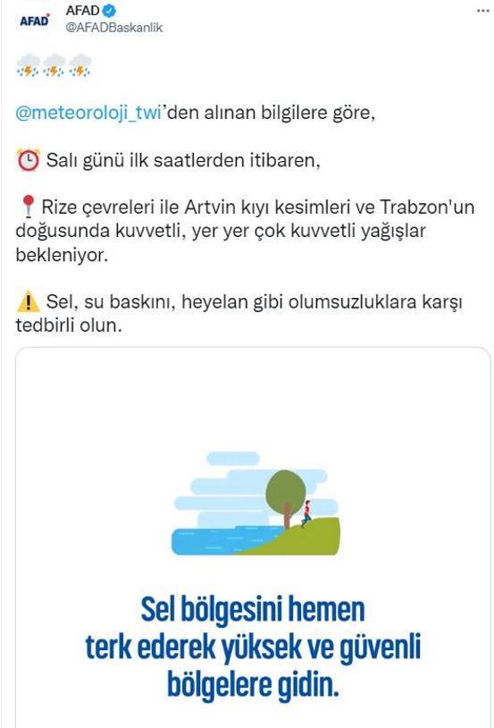 Son dakika...  AFADdan 3 il için flaş sağanak uyarısı