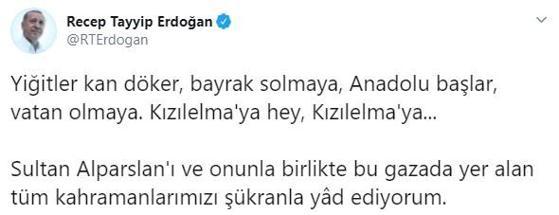 Son dakika... Cumhurbaşkanı Erdoğan Ahlatta Malazgirt paylaşımı...