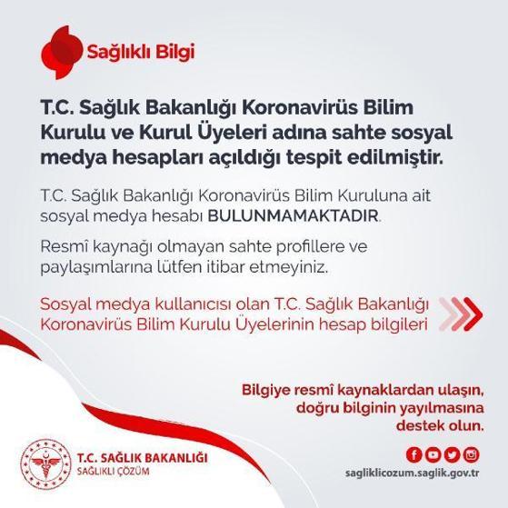 Sağlık Bakanlığından, Bilim Kurulu üyeleri için sahte hesap uyarısı