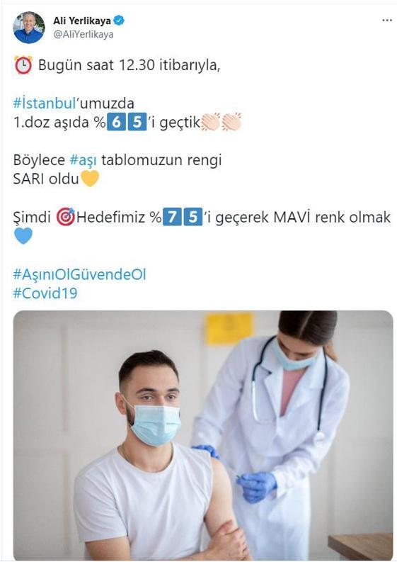 Son dakika... Vali Yerlikaya duyurdu İstanbulun aşı tablosu sarı renge döndü