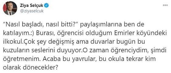 Bakan Selçuktan Nasıl başladı-nasıl bitti paylaşımı
