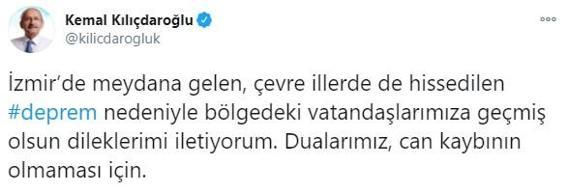 Son dakika I İzmirdeki deprem sonrası Kılıçdaroğlundan açıklama