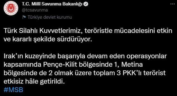 Pençe-Kilit Operasyonunda 289 terörist etkisiz hale getirildi