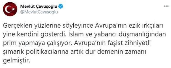 Bakan Çavuşoğlu: Avrupanın ezik ırkçıları