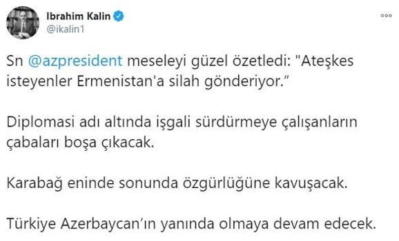 Son dakika... İbrahim Kalından net Azerbaycan mesajı