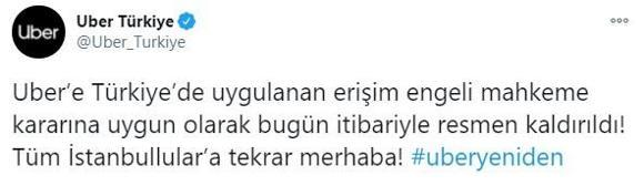 Son dakika... Uberden flaş Türkiye açıklaması Erişim kaldırıldı