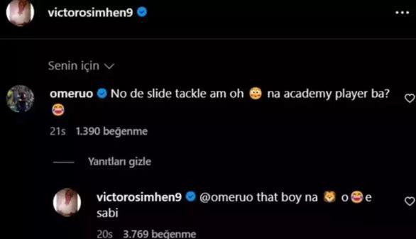 Victor Osimhenden Galatasarayın genç yıldızına: O bir aslan