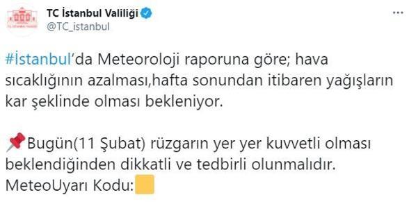 Son dakika: İstanbula kar uyarısı Valilikten açıklama geldi...