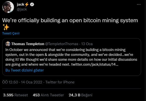 Twitter’ın eski patronundan Bitcoin hamlesi