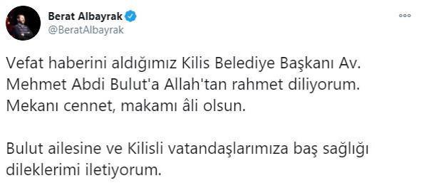 Bakan Albayraktan Mehmet Abdi Bulut için taziye mesajı