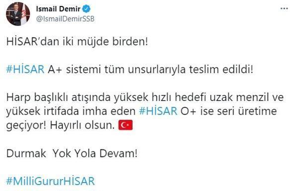 Savunma Sanayii Başkanı iki müjde birden deyip duyurdu Seri üretime geçiyor