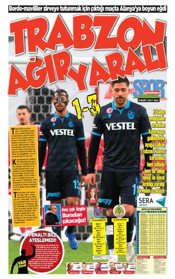 Trabzon’da mağlubiyet hüznü manşetlerde