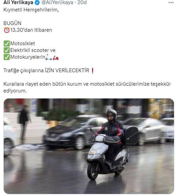 Vali Yerlikaya saat verdi İstanbulda motosiklet yasağı sona eriyor